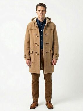 Vintage Gloverall of London Dolomite Wool Duffle Coat Camel USA 36 (Men’s XS/S?)